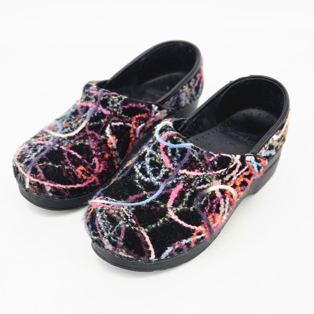 Dansko Professional Coated Yarn Multicolor Clogs Nursing Comfort Shoes 37 6.5 7